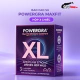  Bao cao su Powergra Maxfit - Size 54mm, siểu mỏng, kéo dài, hương dâu - Hộp 3 cái 