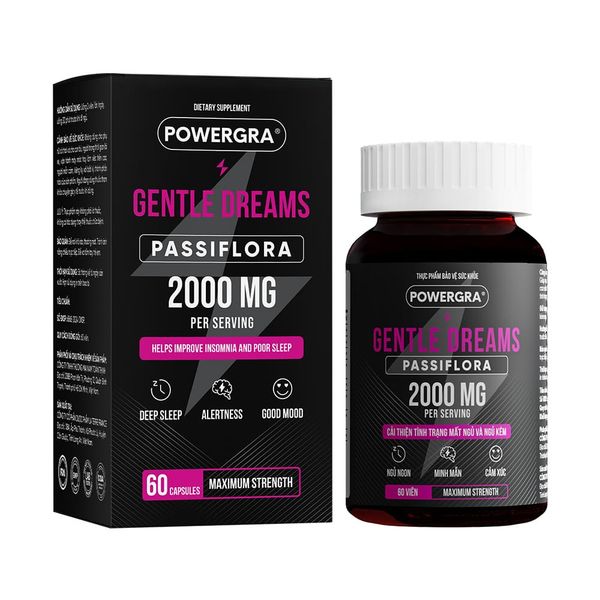  Viên uống cải thiện tình trạng mất ngủ Powergra Gentle Dreams - Hộp 60 viên 