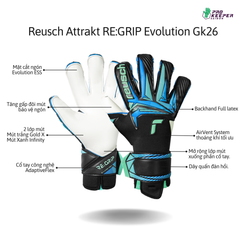 Găng Tay Thủ Môn Reusch Attrakt RE:GRIP Evolution 5670555 GK26
