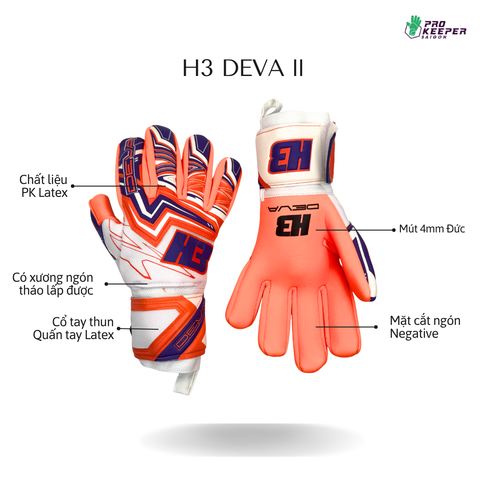 Găng Tay Thủ Môn H3 DEVA 2 CAM