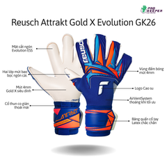 Găng Tay Thủ Môn Reusch Attrakt Gold X Evolution GK26 | 5670964-4126