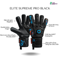 Găng Tay Thủ Môn Elite Supreme Pro Black