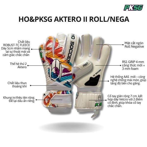 Găng Tay Thủ Môn HOSoccer&PKSG Aktero II Roll/NEGA SMU  051.5245VN