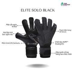 Găng Tay Thủ Môn Elite Black Solo