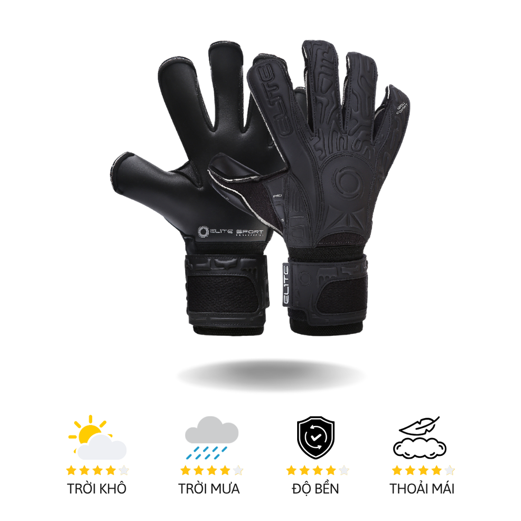 Găng Tay Thủ Môn Elite Black Solo