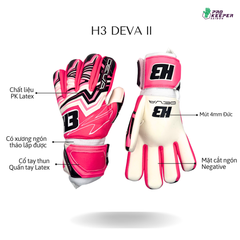 Găng Tay Thủ Môn H3 DEVA 2 HỒNG