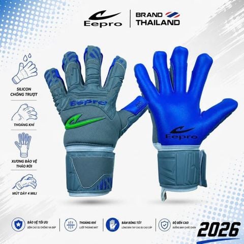 Găng Tay Thủ Môn Eepro 2026 EG10EG - Xám Xanh