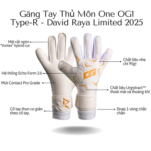 Găng Tay Thủ Môn One OG1 Type-R - David Raya Limited 2025