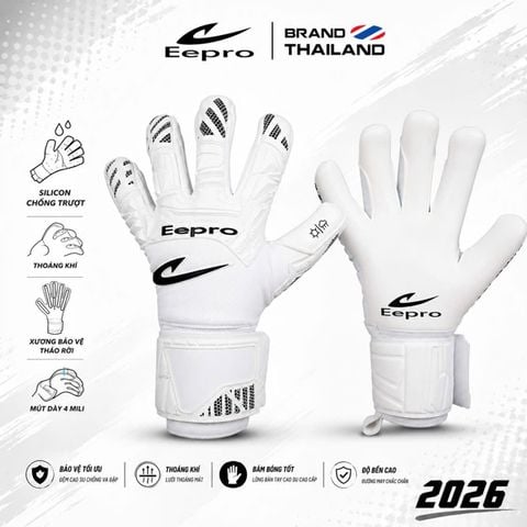 Găng Tay Thủ Môn Eepro 2026 EG10WA - Full Trắng