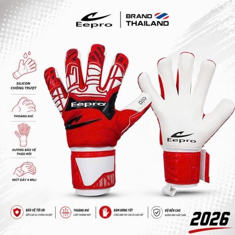 Găng Tay Thủ Môn Eepro 2026 EG10AN - Đỏ Trắng