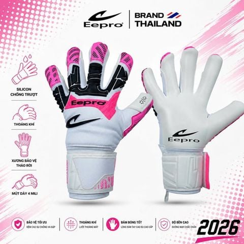 Găng Tay Thủ Môn Eepro 2026 EG10WP - Trắng Hồng