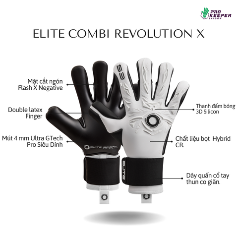 Găng Tay Thủ Môn Elite Revolution X Combi White