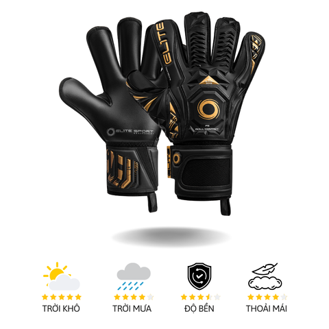 Găng Tay Thủ Môn Elite Black Real RollFinger