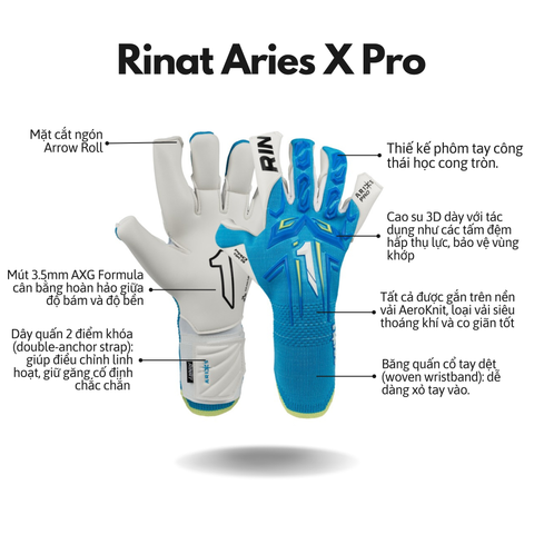 Găng Tay Thủ Môn Rinat Aries X Pro Xanh Dương
