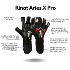 Găng Tay Thủ Môn Rinat Aries X Pro Đen