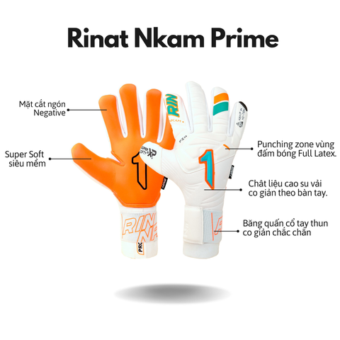 Găng Tay Thủ Môn Rinat NKAM PRIME ( Trắng Cam)