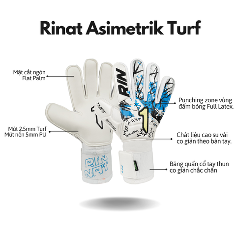 [Cỏ Nhân Tạo] Găng Tay Thủ Môn Rinat Asimetrik Turf White