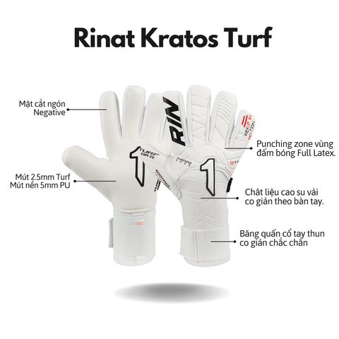 [Cỏ Nhân Tạo] Găng Tay Thủ Môn Rinat KRATOS TURF (White)