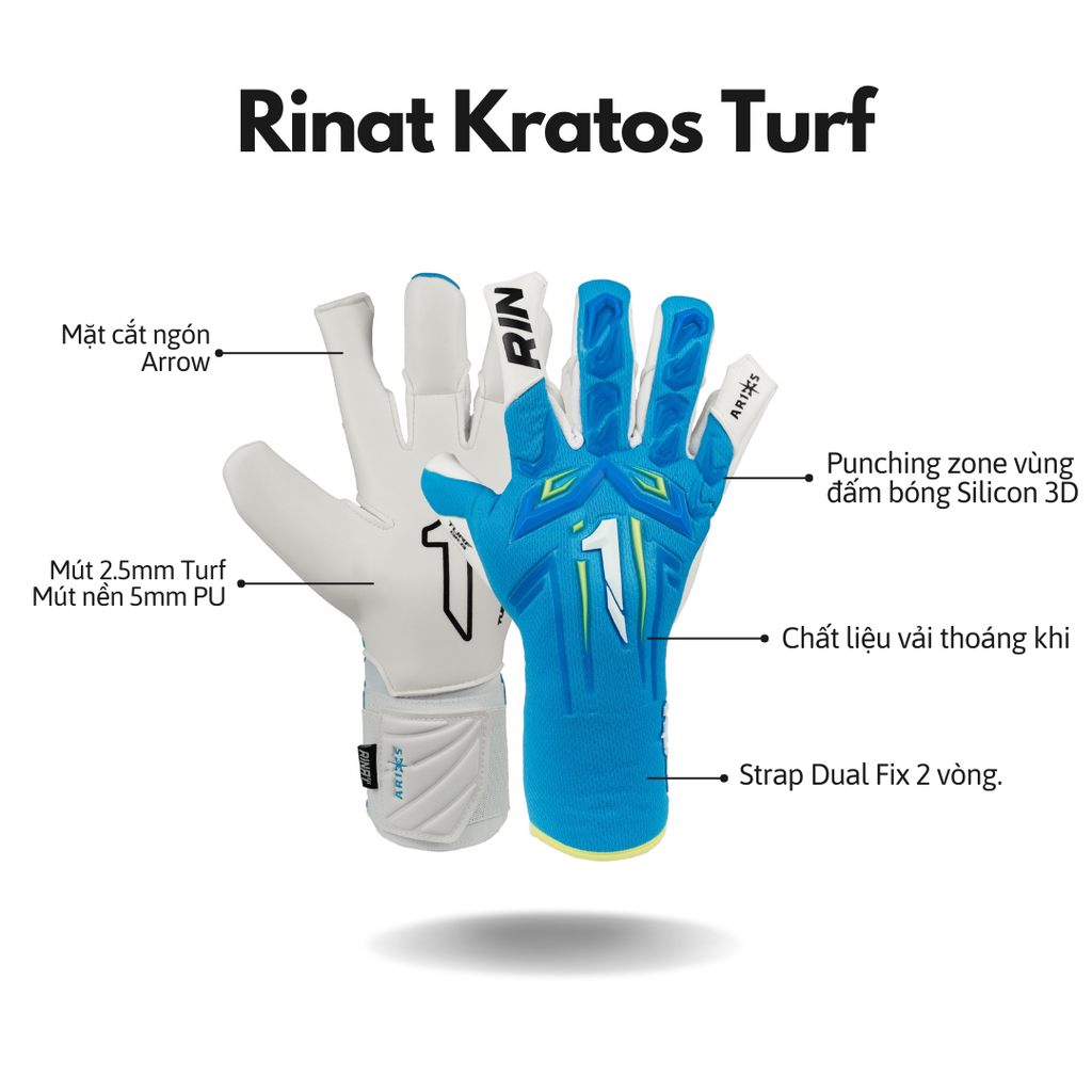 [Cỏ Nhân Tạo] Găng Tay Thủ Môn Rinat ARIES X TURF BLUE