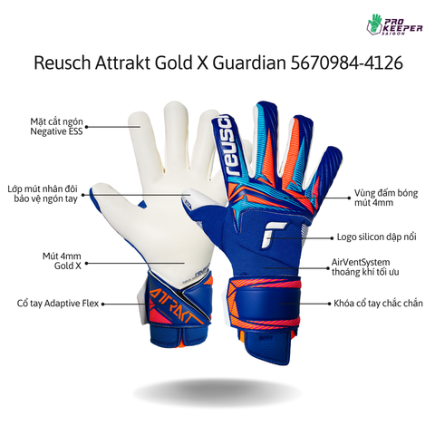 Găng Tay Thủ Môn Reusch Attrakt Gold X Guardian GK26 | 5670984-4126