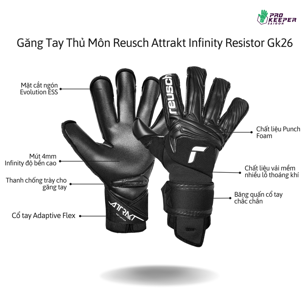 Găng Tay Thủ Môn Reusch Attrakt Infinity Resistor Gk26 | 5670745 7700
