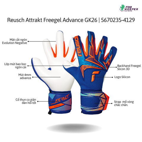 Găng Tay Thủ Môn Reusch Attrakt Freegel Advance GK26 | 5670235-4129