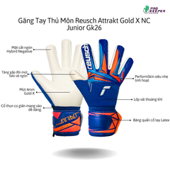 [Trẻ Em] Găng Tay Thủ Môn Reusch Attrakt Gold X NC Junior Gk26