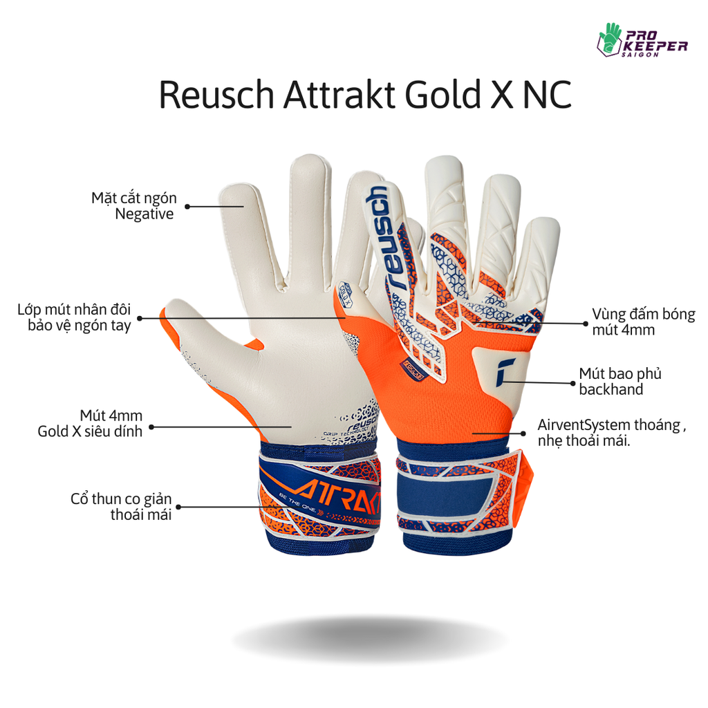 Găng Tay Thủ Môn Attrakt Gold X NC 5570982