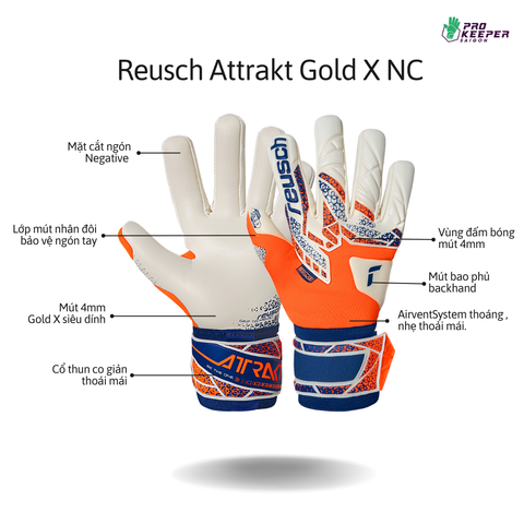 Găng Tay Thủ Môn Attrakt Gold X NC 5570982