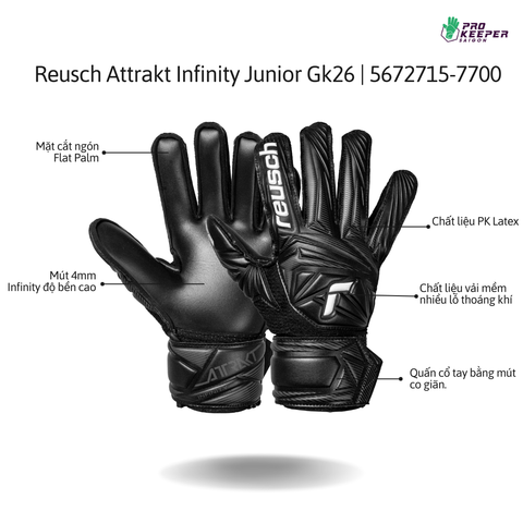 [Trẻ Em] Găng Tay Thủ Môn Reusch Attrakt Infinity Junior Gk26 | 5672715-7700