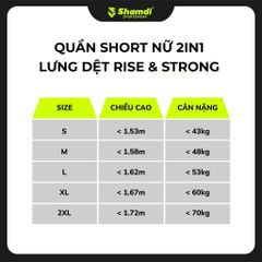 Quần Short Nữ 2in1 Lưng Dệt Rise & Strong