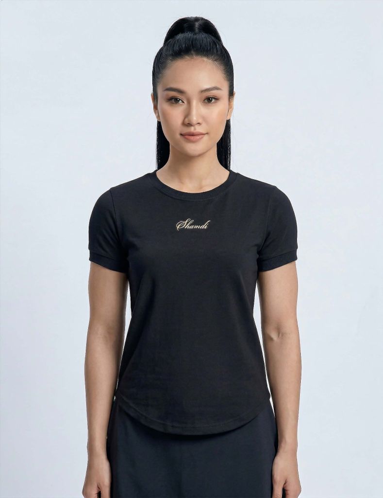 Áo Thun Nữ SS26 Bo Dệt Rise & Strong