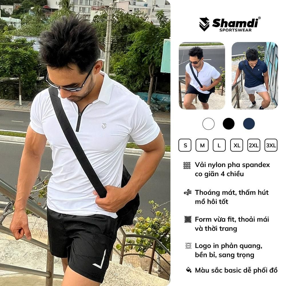 Áo Polo Thể Thao Nam Chính Hãng Shamdi Highlight - Áo Polo Thể Thao Dành Cho Nam Tập Gym, PickelBall, Tennis, Golf Hoặc Mặc Hàng Ngày, Chất Vải Xịn Cao Cấp Lỗi 1 Đổi 1