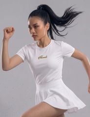 Áo Thun Nữ SS26 Bo Dệt Rise & Strong