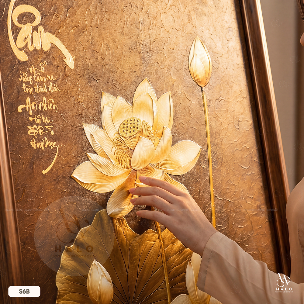  TRANH BỘ 3 HOA SEN - TAM PHÚC - S6B 