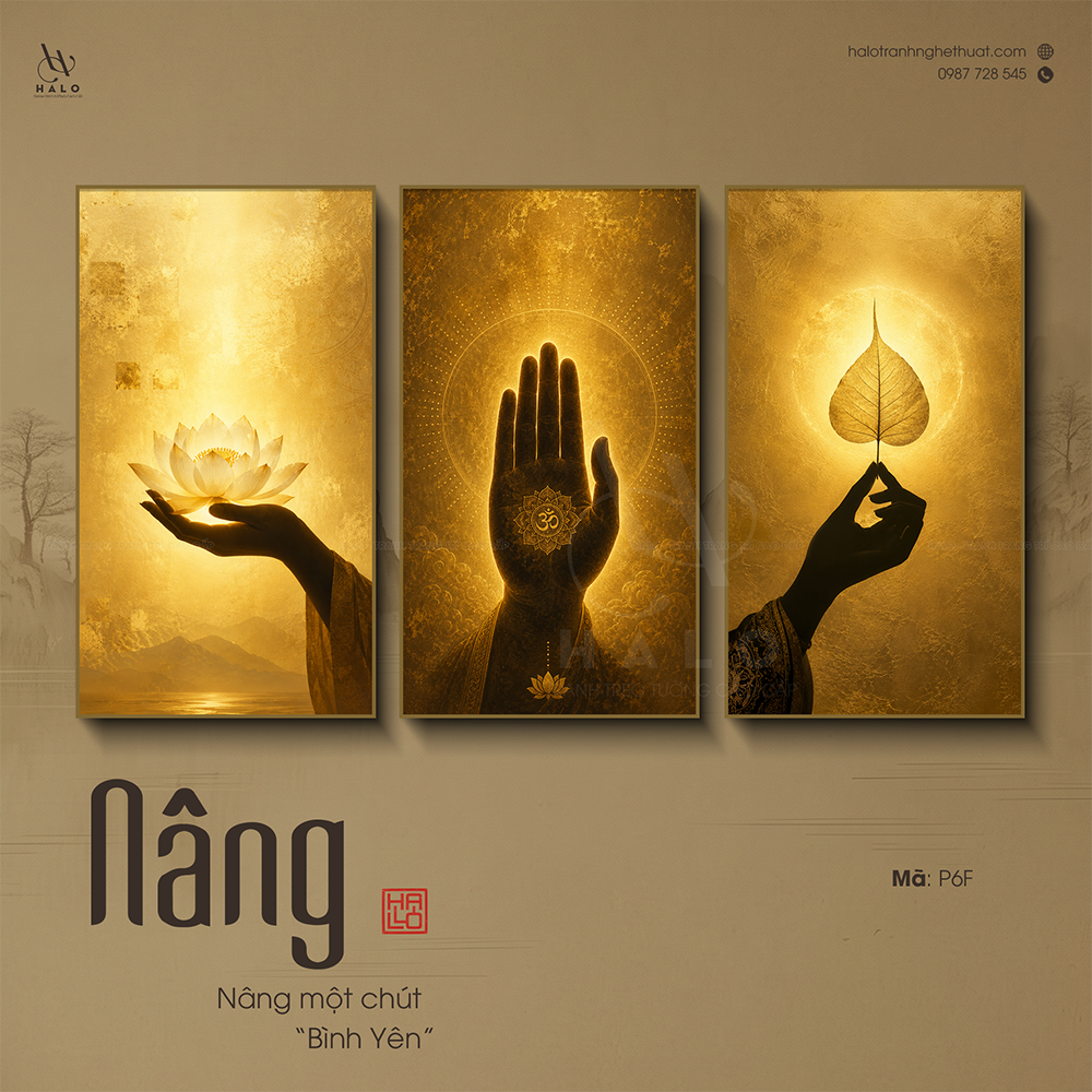  TRANH BỘ 3 PHẬT - NÂNG - P6F 