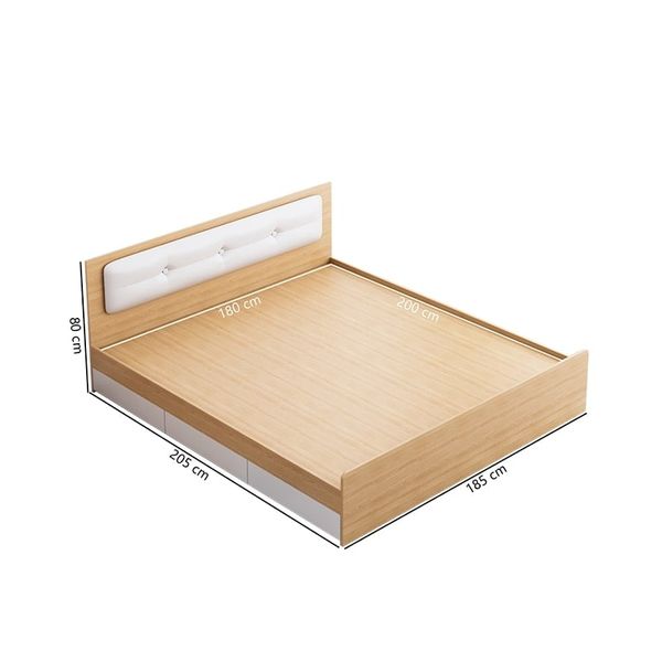 Giường Ngủ, Giường Đơn, Giường Bệt Gỗ MDF Có Ngăn Kéo Để Đồ Tiện Lợi, Hiện Đại GAPI - GP239