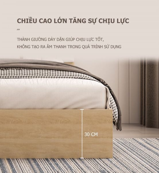 Giường ngủ Gỗ MDF Thông Minh Hiện Đại GAPI - GP240