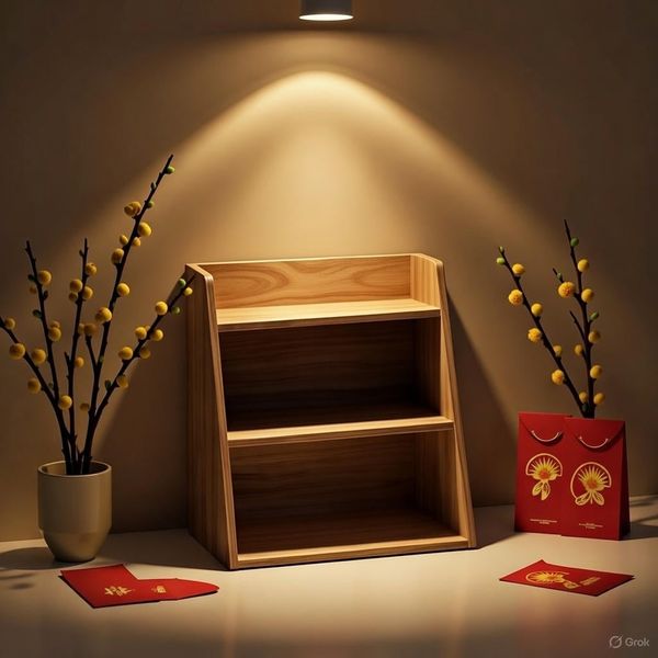 Kệ để bàn décor vân gỗ/óc chó - GA20