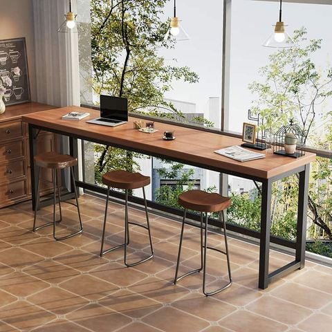 Bàn làm việc khung đen gỗ óc chó - GM205