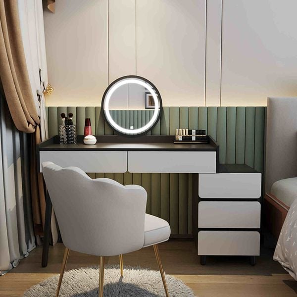 Bàn Trang Điểm Đen Trắng Hiện Đại Kết Hợp Tủ Lưu Trữ - GP367