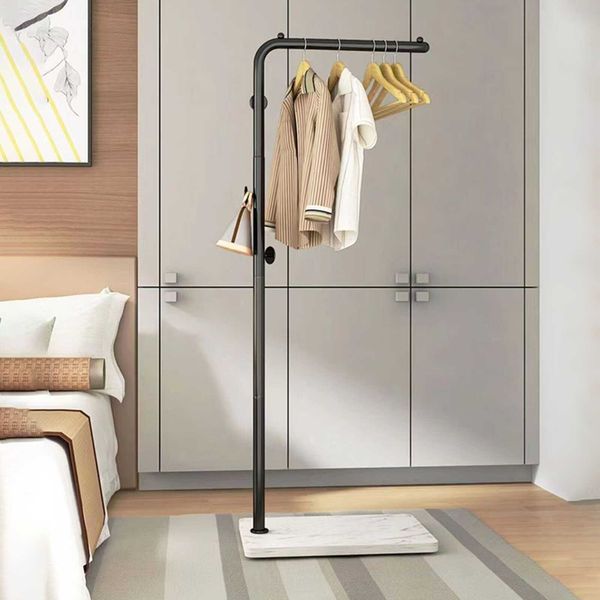 Cây treo quần áo uốn khung đen đế gỗ trắng hiện đại - GM91