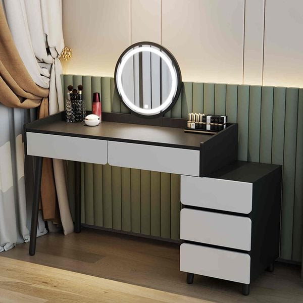 Bàn Trang Điểm Đen Trắng Hiện Đại Kết Hợp Tủ Lưu Trữ - GP367