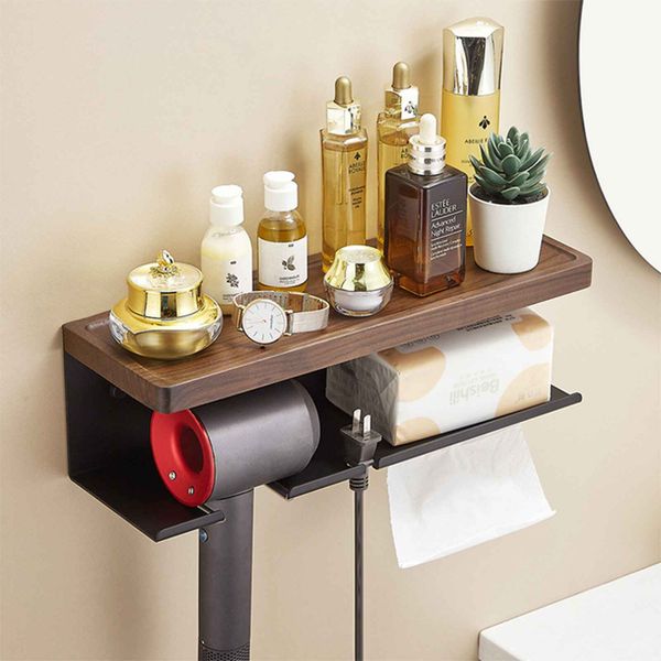 Kệ nhà tắm kim loại kết hợp gỗ vân sồi - GM197