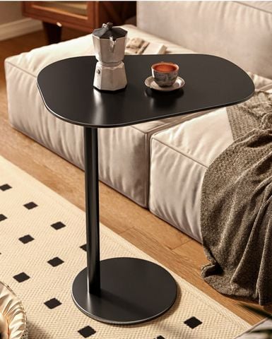 Bàn Trà Trang Trí Phòng Khách Khung Chữ C, Full Đen/Trắng - Nội Thất IGA - GM116