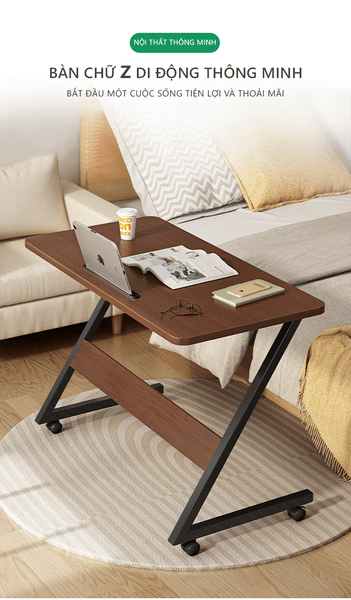 Bàn Làm Việc, Bàn Học Chân Chữ Z GAPI - GM75 (Có bánh xe)