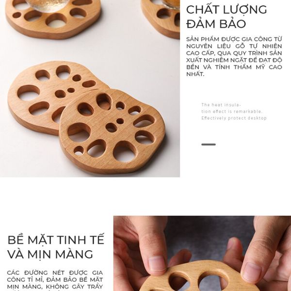 [Giảm giá 60%] Đế Lót Ly Củ Sen Phong Cách Cổ Điển (Bộ 5 cái) - PG04