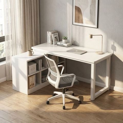 Bàn Làm Việc Chữ L Kèm Kệ Sách - Nội Thất IGA - GM131