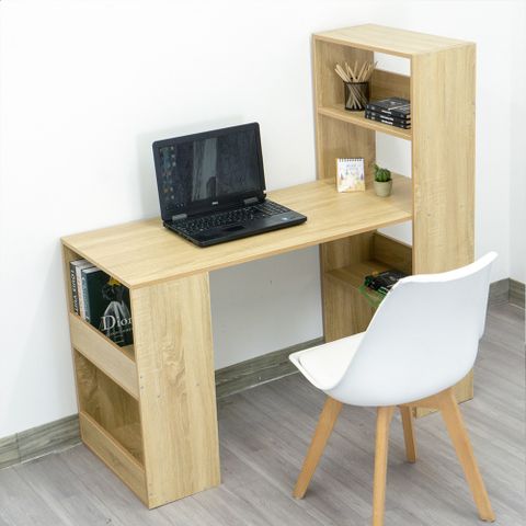 Bàn Làm Việc, Bàn Học, Bàn Gỗ MDF Thông Minh kèm kệ sách đa năng, hiện đại GAPI - GP04