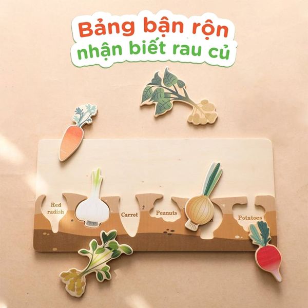 Bảng Đồ Chơi Giáo Dục Nhận Biết Rau Củ Thông Minh Cho Bé Gỗ Cao Cấp GAPI - TOY04